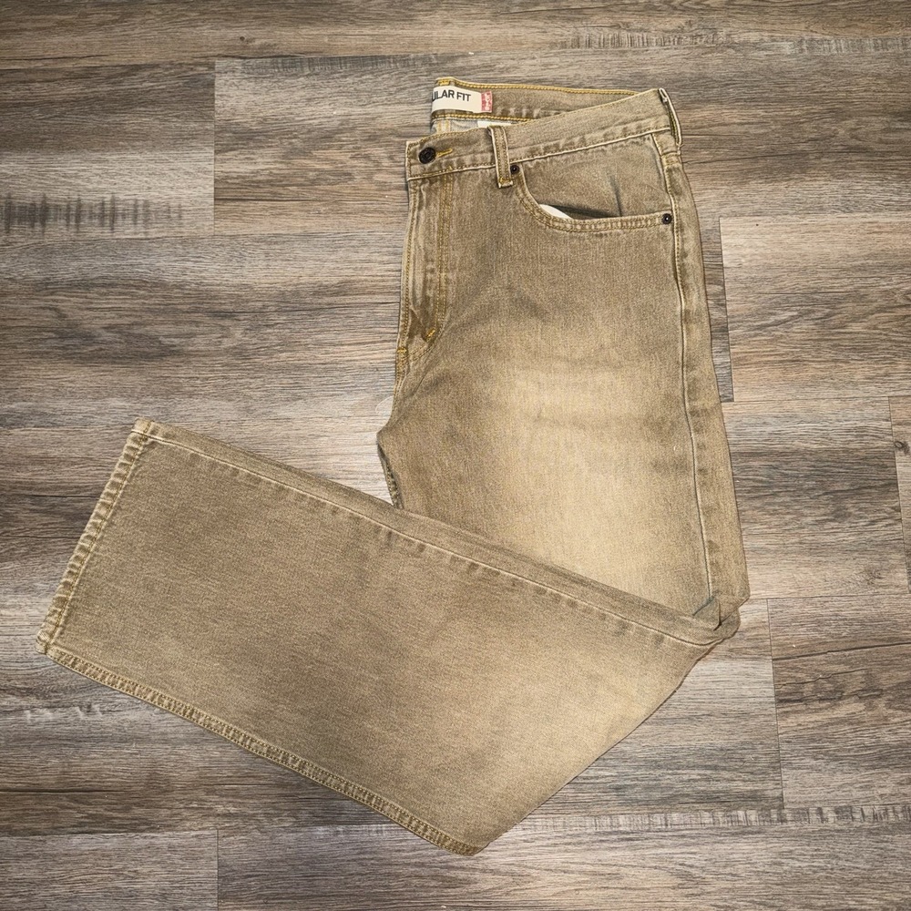 Levi's Men's Straight Regular Fit Brown Medium Wash Denim Jeans 5-Pocket (505)